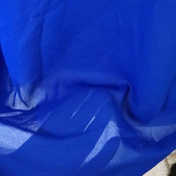 NWOT A.N.A High Low Blue Long Sleeve Sheer Back Top - Picture 7 of 10